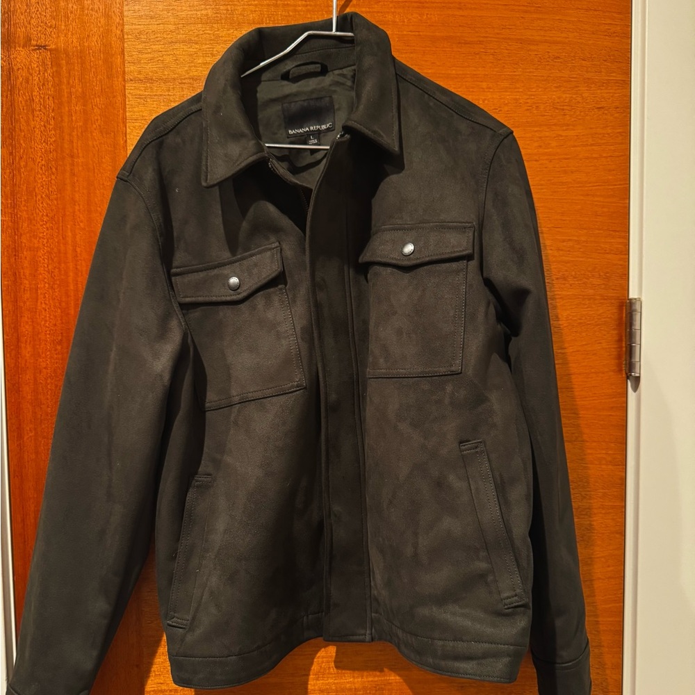 Banana Republic Dark Green Vegan Suede Jacket in Large